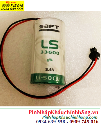 Saft LS33600 (Zắc PH2.54-2P), Pin nuôi nguồn PLC lithium 3.6v Saft LS33600 D 17000mAh